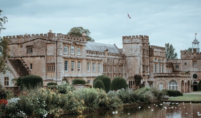 棕色城堡的全景照片
